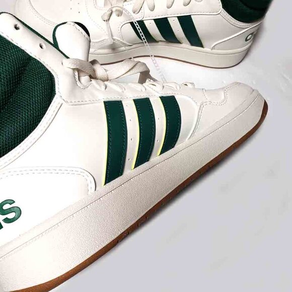 Men's Adidas HOOPS 3.0 Mid Athletic Shoes / Green White Gum / IG5570 / Size 10 - Picture 3 of 6